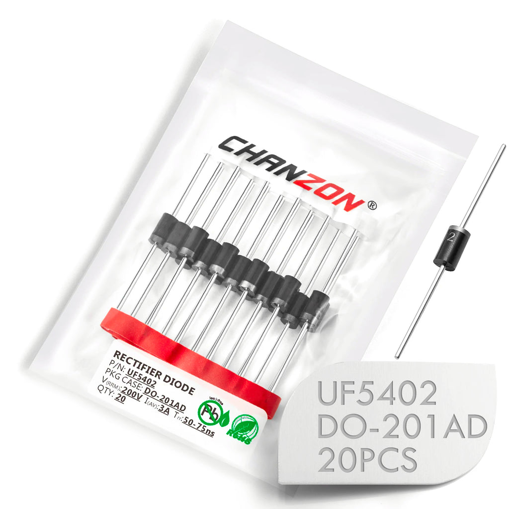 6 Values 100% Original Ultra Fast Recovery Rectifier Diode UF4004 UF4005 UF4007 UF5402 UF5404 UF5408 DO-41 DO-201AD Axial Diodes