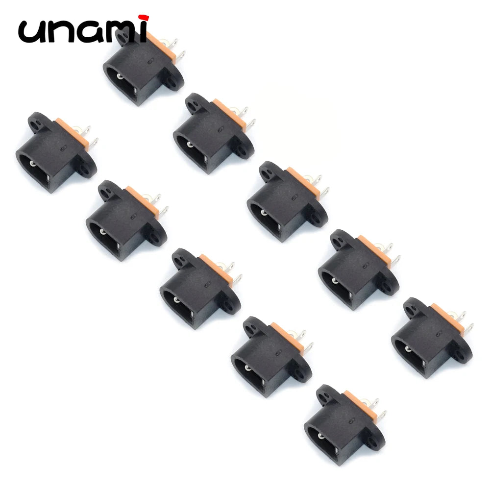 10Pcs DC Power Jack Socket Female Connector 5.5x2.1mm 3.5x1.3mm DC005 DC022 DC099 DC Plug Socket Nut Panel Mount Adapter