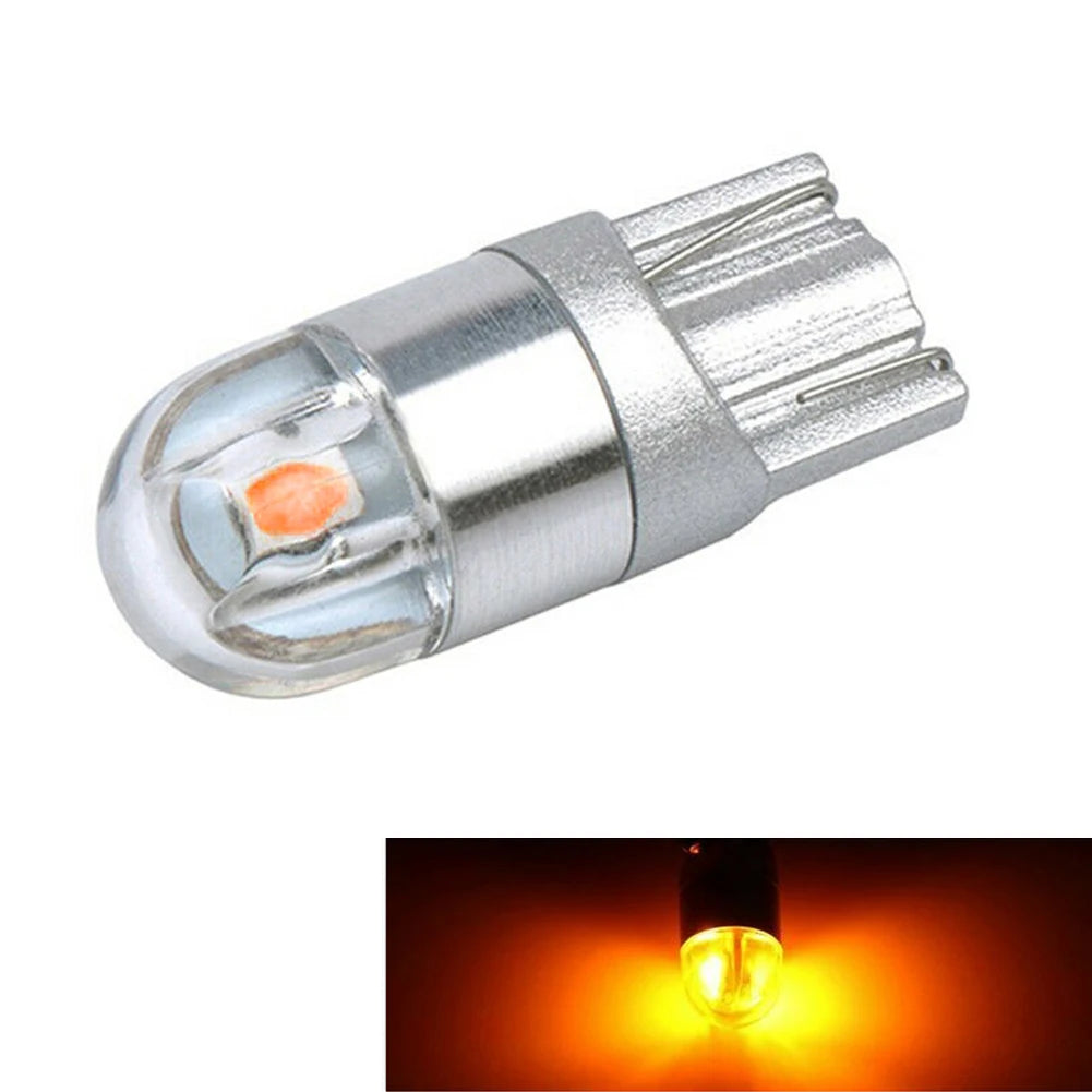 1Pcs T10 2SMD 3030 W5W 194 168 LED Reading License Plate Light Side Lamp DRL Amber Universal Car Lighting