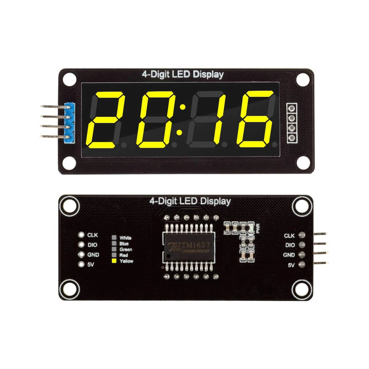 TM1637 0.36" 0.36 Inch 7 Segments Digital Display Tube 4-Digit LED Module Board For Arduino Red Green Blue Yellow White