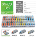 Boxed 34PCS Lever Quick Home Wire Connectors Terminals Conductor Spliceable Butt Wiring Block Reusable Electrical Connectors