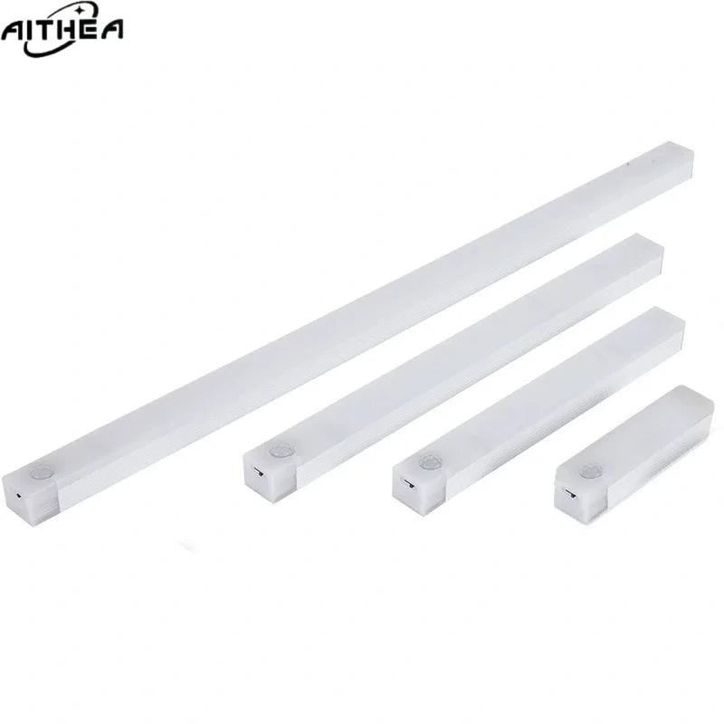 AITHEA Motion Sensor LED Cabinet Light USB Rechargeable Wireless Strip Lamp for Closet Wardrobe Kitchen Staircase Bedroom