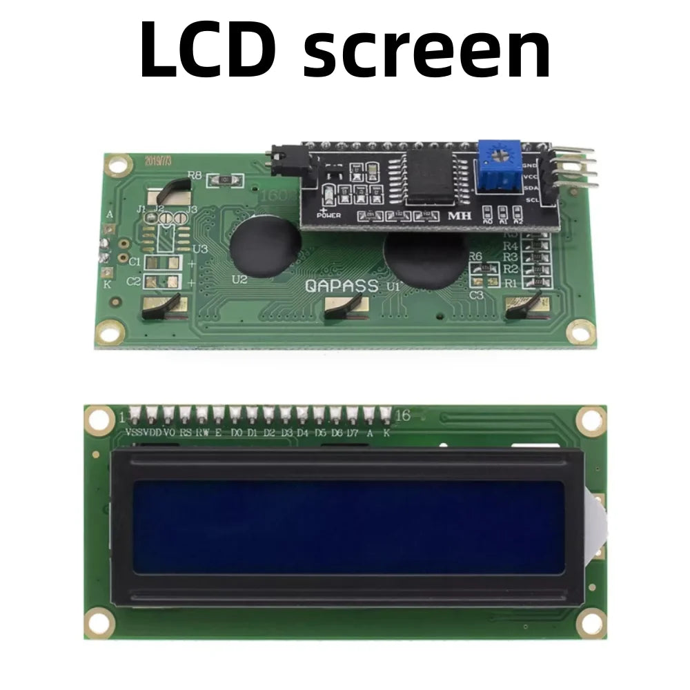 1PCS,1602 I2C LCD Module Blue / Yellow Green Screen 16x2 Character LCD Display 5V PCF8574 PCF8574T IIC Adapter Llate for Arduino