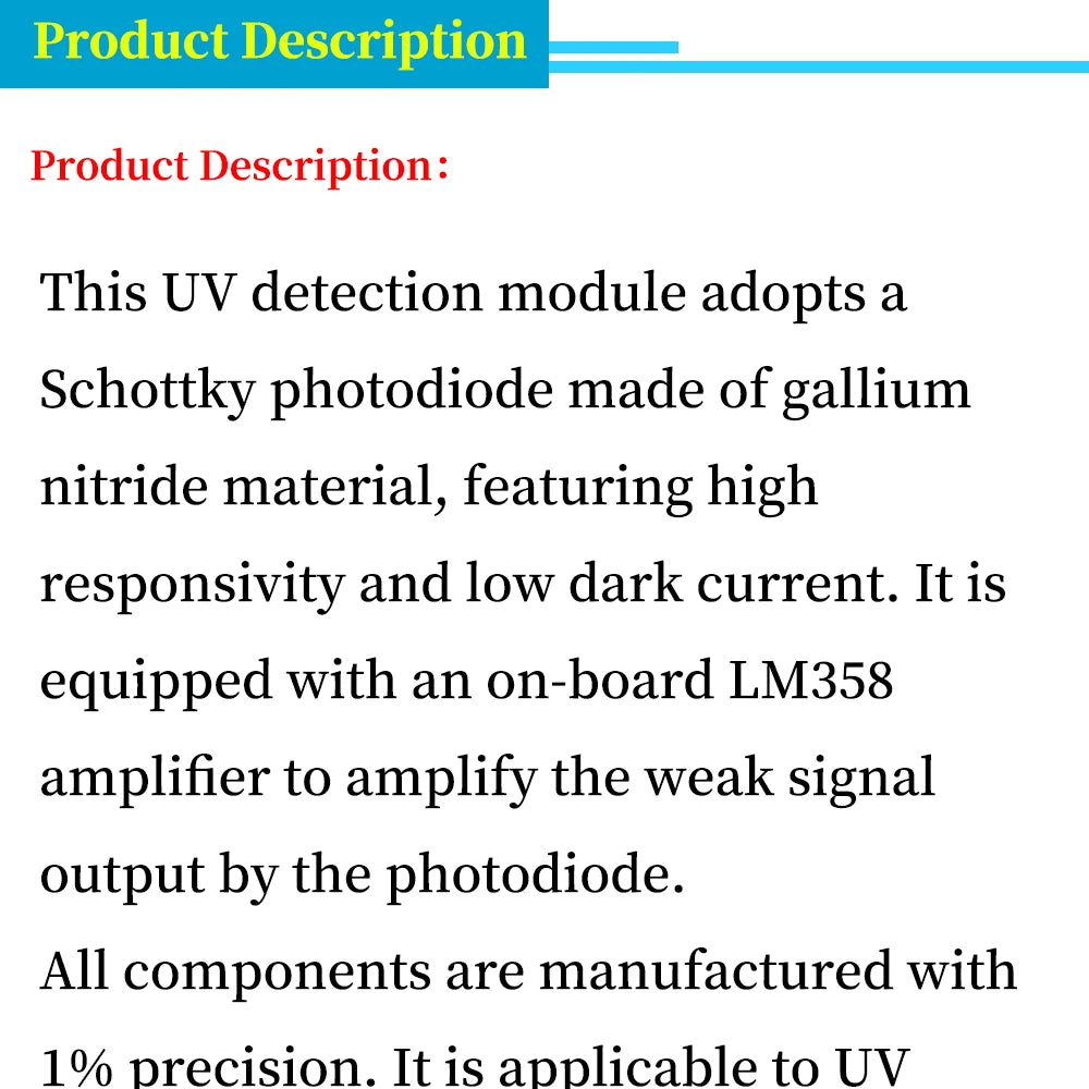 CJMCU-GUVA-S12SD UV Sensor Module High Sensitivity Sunlight Intensity Detector Board Weather Station Smart Home Use