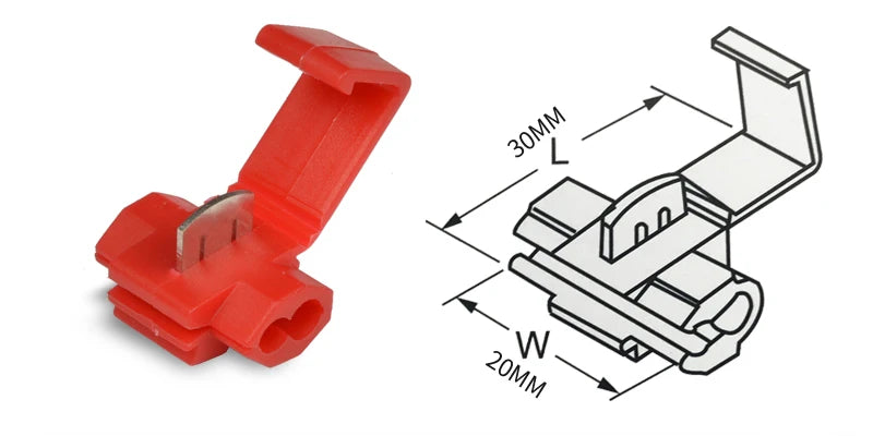 50/20/10PCS Red Electrical Cable Connectors Fast Quick Splice Lock Wire Terminals Crimp 22-16 18-14 12-10AWG Wire Connector