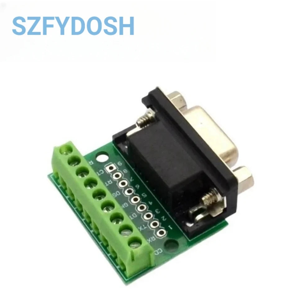 DB9 Male Female Adapter Signals Terminal Module RS232 RS485 Serial To Terminal 9-Pin 9-Hole Connector