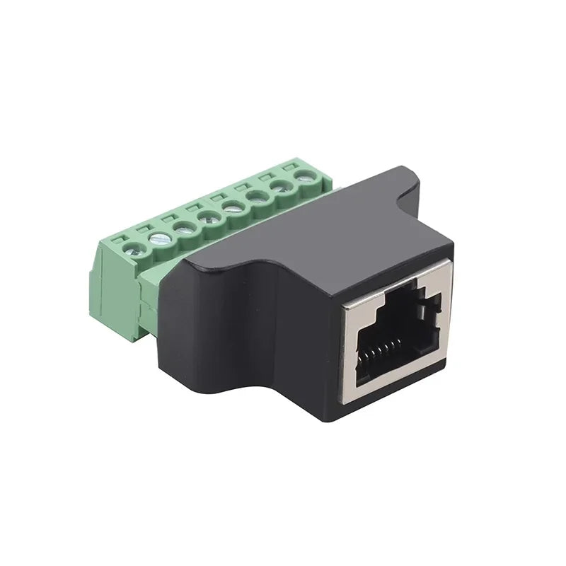 2/4PCS RJ45 Ethernet Female To 8Pin Screw Terminal Connector Cable Extender Adapter Computer Related Connection