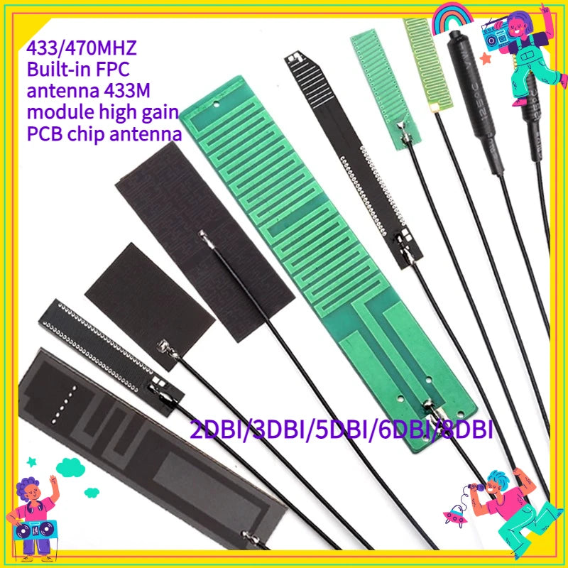 2PCS/lot 433/470/868/915 MHz Built-In PCB Board Antenna Lora Bd+GPS Module High Gain Fpc Antenna Signal Amplification