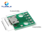 10PCS MICRO USB To DIP Adapter 5pin Female Connector B Type PCB Converter Breadboard Switch Board SMT Mother Seat