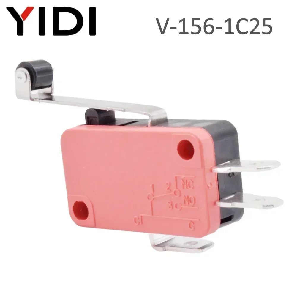 V-15 V-151 V-152 V-153 V-154 V-155 V-156-1C25 Microswitch SPDT Momentary Travel Mini Micro Limit Switch 1NO1NC Roller Lever Arm