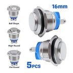 5/20Pcs 16mm Waterproof Momentary Reset Metal Push Button Switch  Screw Terminal Power Switch Car Engine Doorbell