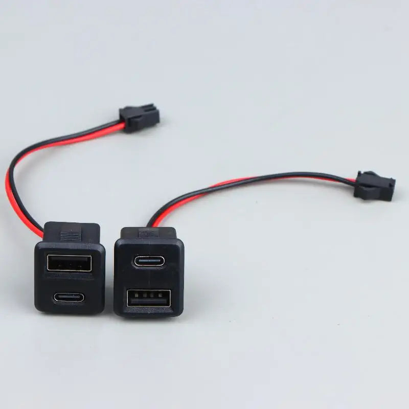 1/2/5Pcs Double Layer USB Female Base Type-C Socket With Cable Connector Female USB Lamp Charging Power Socket For Electronics