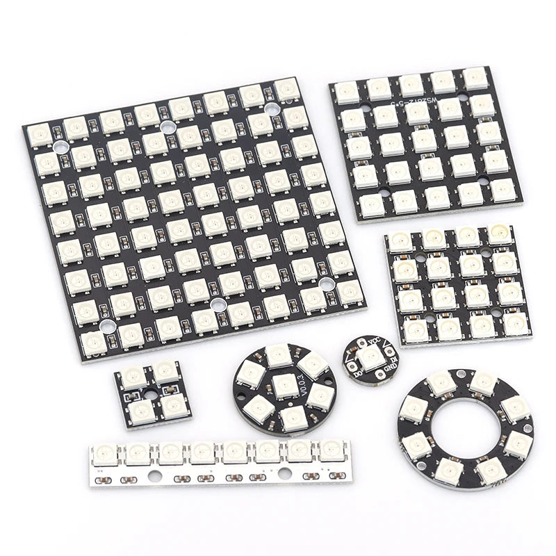 5V 1Bit 3 4Bit 7 8Bit 9 12Bit 16Bit 24Bit 32Bit 64 Bits WS2812 5050 RGB LED Ring Lamp Light + Integrated Drivers For Arduino Diy