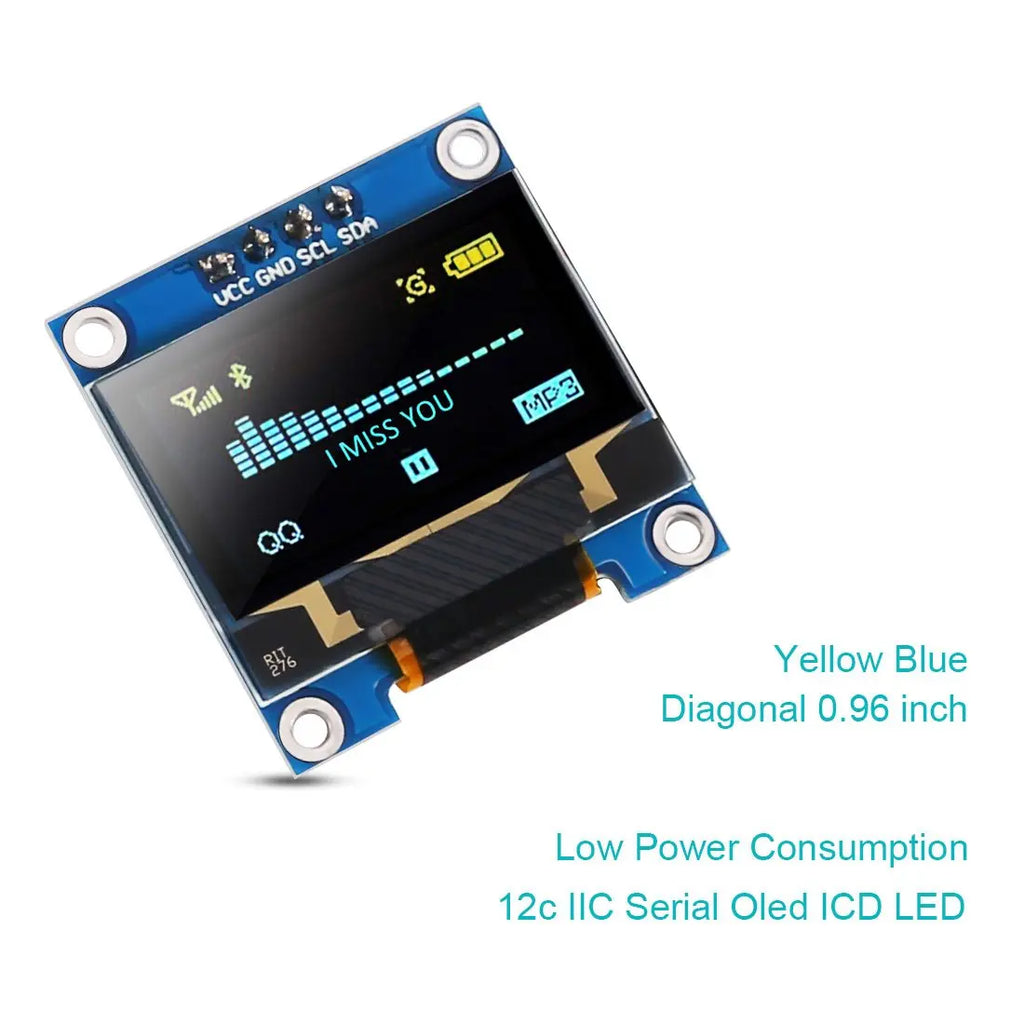 5pcs 0.96" OLED Display Screen Module I2C IIC 128x64 SSD1306 Driver Board I2C Serial Chip 4 Pin Display Board for Arduino ESP32