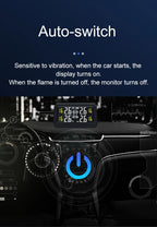 Solar Wireless Tire Pressure Monitoring System TPMS Auto Security Alarm Device Digital Colorful Display With 4 sensors