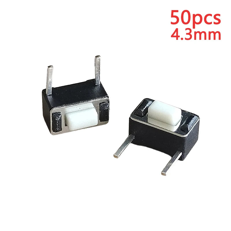 50PCS 3x6 (Side Insertion Two Pin DIP) Mini Tact Switch 3*6*4.3/4.5/5/5.5/6/6.6/7/8mm 50mA DC 12V Micro Push Button Switches
