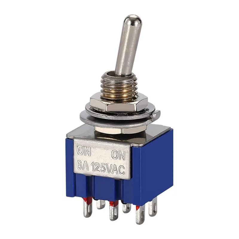 5/10 PCS,Toggle Switches,Deep Blue,Mini,6 Pin,ON-ON/ON-OFF-ON,DPDT,Power Switch Button,3A/250V,6A/125V AC,MTS-202,Switch
