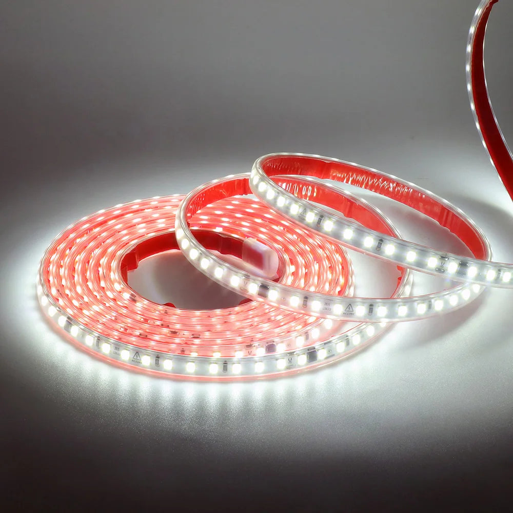 AC 220V 2835 LED Strip Light Waterproof IP67 120 LEDs Flexible Tape Lamp with IC Home Lighting White 0.5m 1m 2m 5m 10m 20m 50m