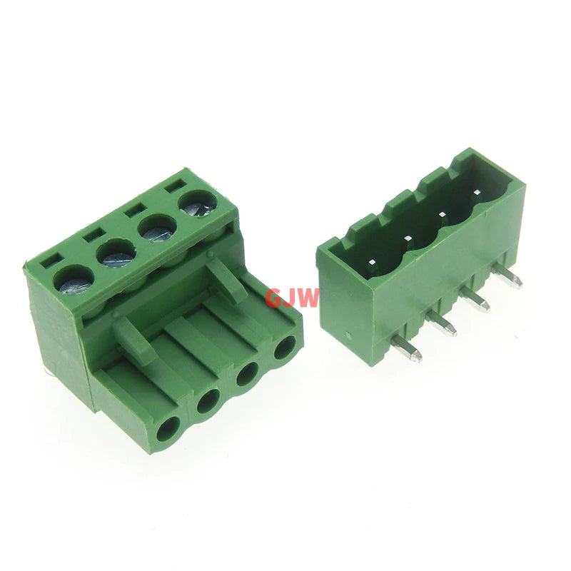 Pitch 5.08mm 2/3/4P Screw Plug-in PCB Terminal Block 2EDGK 2EDGRC Close Corner Male/Female Pluggable Connector 5/10Pcs