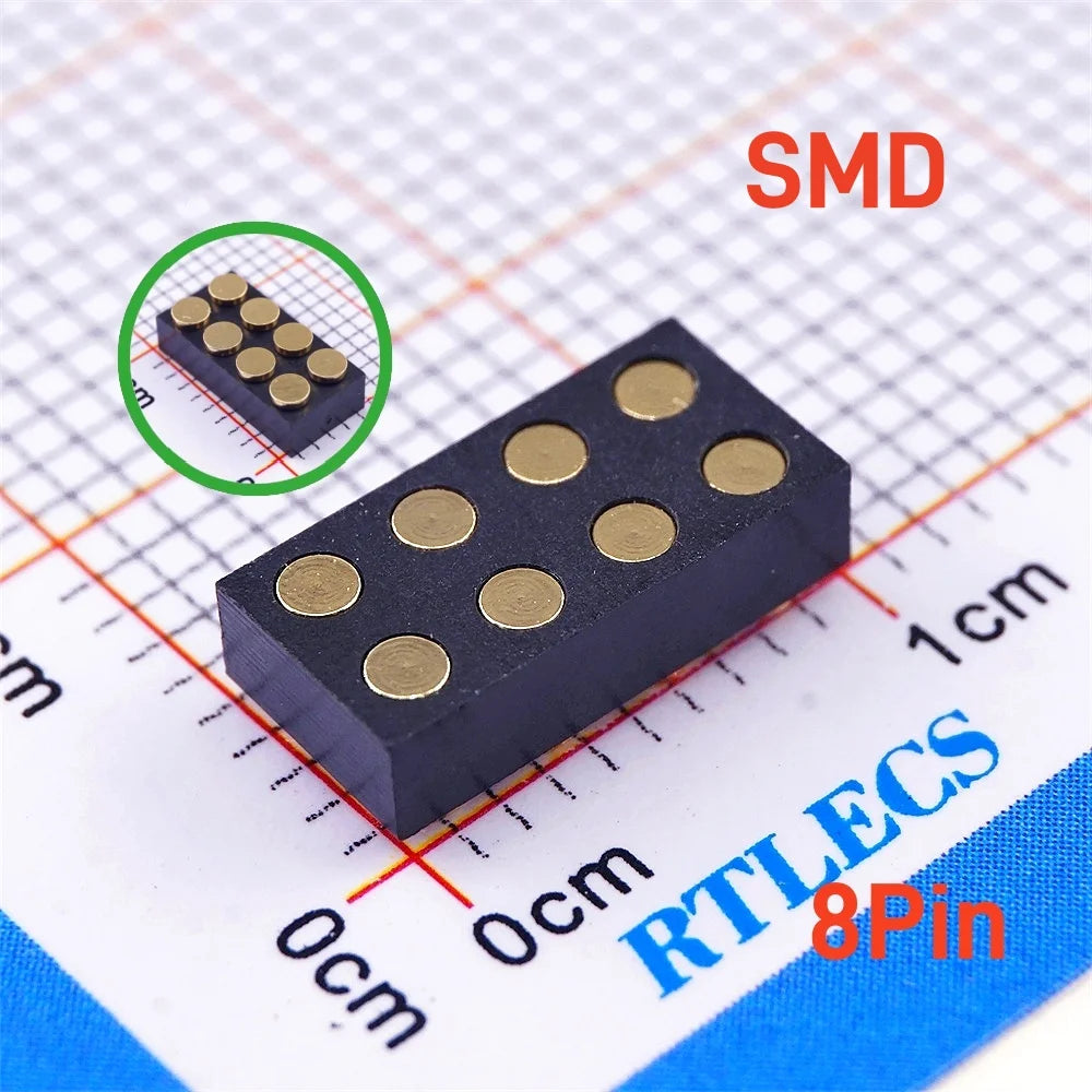 5Pcs Target PAD Connector 2.54 Grid 4 6 8 10 12 14 16 20 Pole Female Spring Pogo Pin Header Socket Power Charge DIP SMD Dual Row