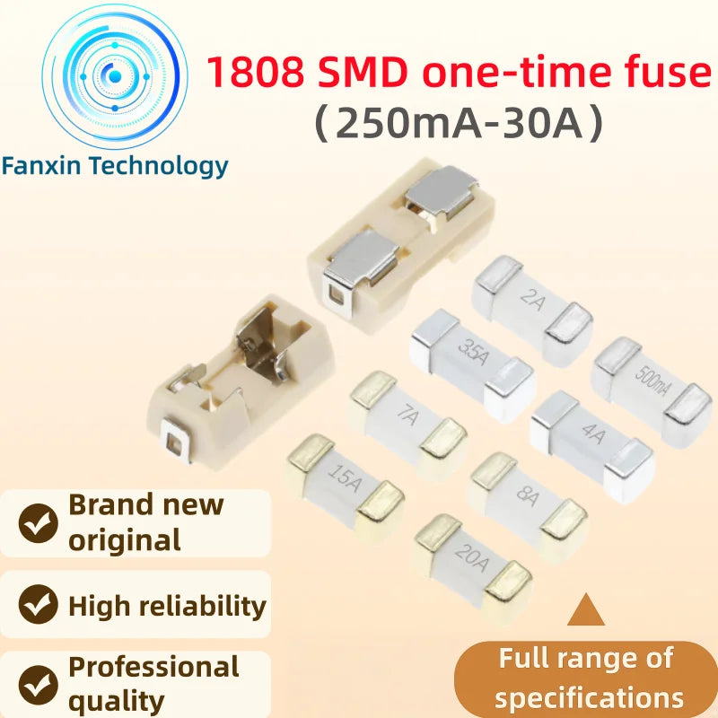 10PCS,1808 125V 250V AC 0451 SMD Fast Blow Fuse 0.5A 0.75A 1A 2A 3A 4A 5A 6.3A 8A 10A 12A 15A 500MA 750MA 2410 ultra-rapid Fuses
