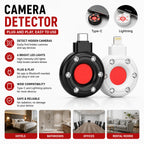 Portable Camera Detector Mobile Phone USB IR Alarm for Outdoor Travel Hotel Rental Anti Candid Hidden Camera Finder Led Light