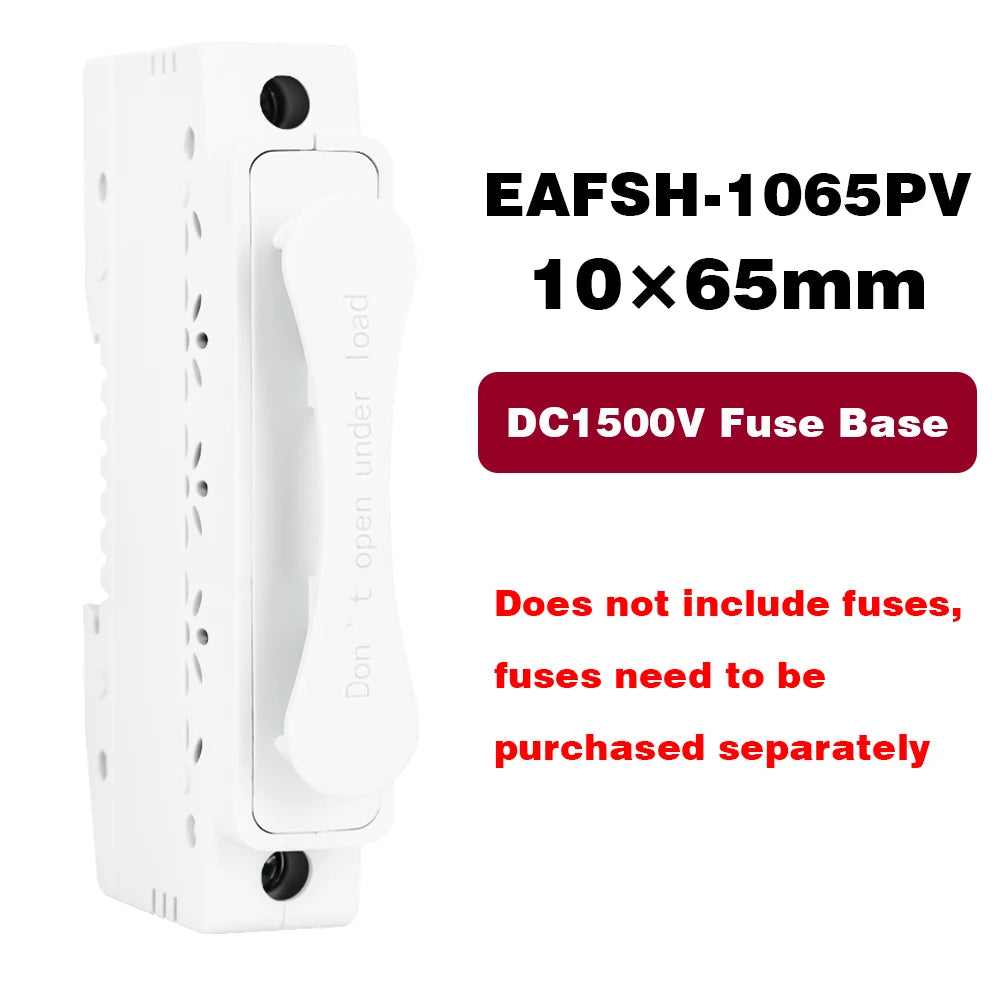 EARU Din Rail Solar Fuses DC 1000V 1500V PV Photovoltaic 20A 25A 30A Fuse Holder Base Solar System Short Circuit Protection GPV
