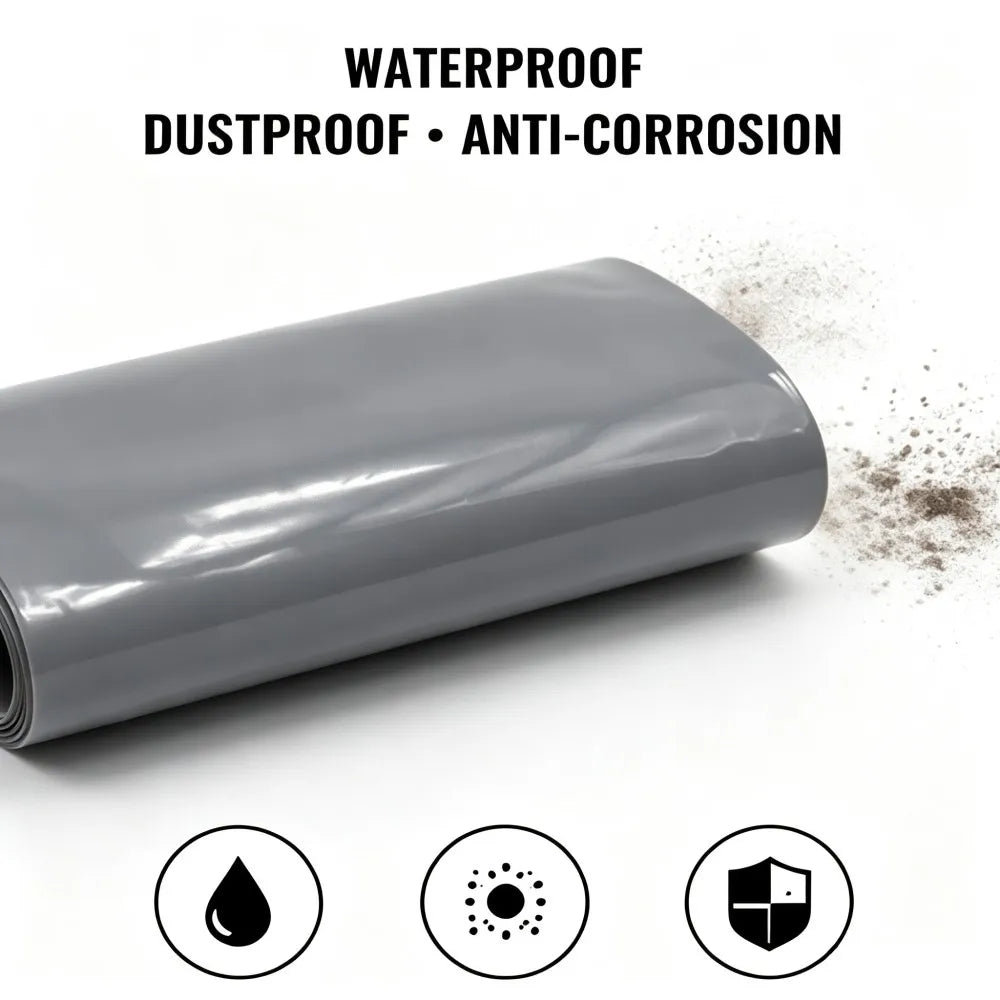 Gray 18650 Lithium Battery PVC Heat Shrink Tube, 30mm-100mm Width, Battery Pack Sleeve Insulation Protective Shrink Sleeve
