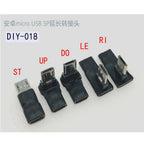 Ultra Short Body 90 Degree USB Left and Right and Up and Down Angled Micro 5pin Female to Micro USB Male Data Adapter