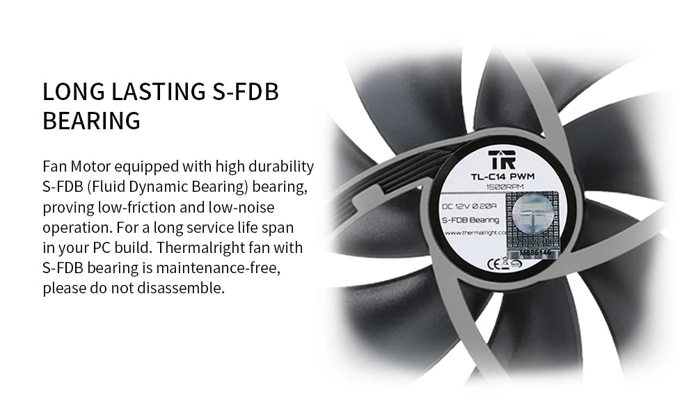 Thermalright 140mm Case Fan TL-C14/C14C/C14C-S/C14CW/C14CW-S CPU Cooling Fan ARGB 140mm Balance Fan Balance Performance Fan