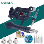 750W Soldering Station 2 IN 1 Soldering Iron Fast Heating Welding Kit LCD Hot Air Gun SMD PCB Repair Tools Mini Rework Station