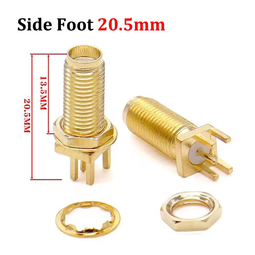 Cltgxdd 1/5/10pcs SMA-KE/KWE SMA Female Jack Adapter Solder Edge PCB Mount Antenna Base RF Copper Coaxial Connector Plug Socket