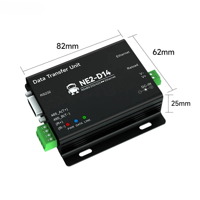 RS485/RS232/RS422 to Ethernet Serial Server DC8-28V Modbus TCP to RTU MQTT Two-Way Socket Link CDEBYTE AT Command