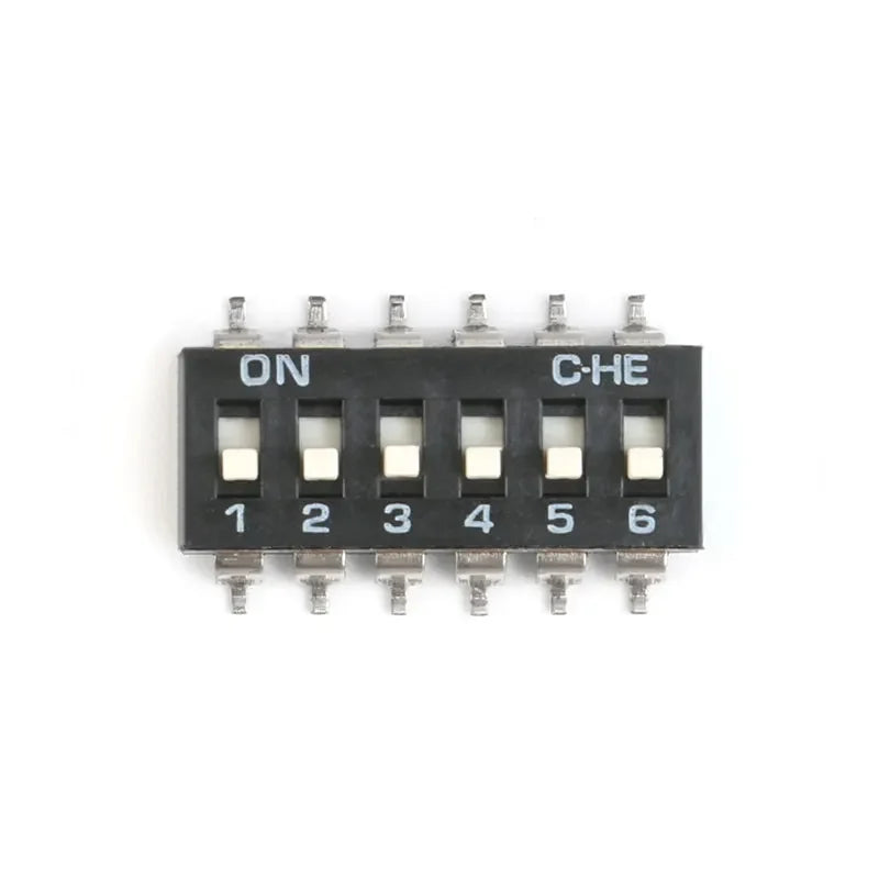 Slide Type SMT SMD Dip Switch Toggle 2.54mm 2Row 4Pin 2 Position/8 Pin 4 Position/ 16Pin 8 Position black Switch Gold Plated Pin