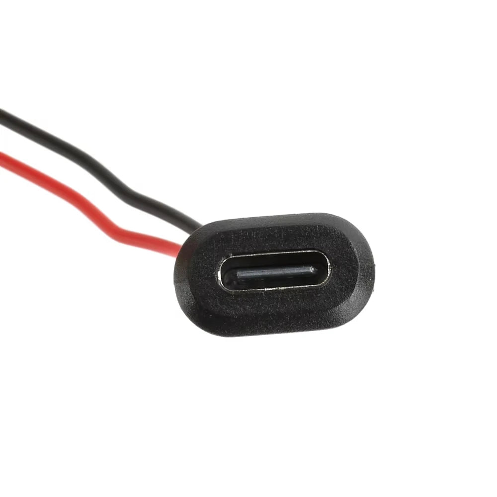 Type C Female Connector Waterproof USB C Female Jack Socket 2 Pin 3A Charging Port Power Cable Extension Direct Crimp Mount