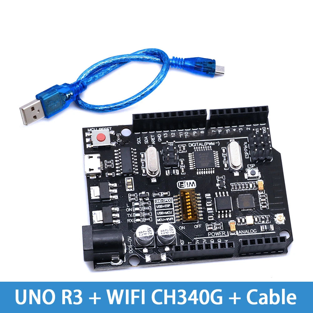 UNO R3 Official Box ATMEGA16U2 / UNO+WiFi R3 Original ATMEGA328P Chip CH340G For Arduino UNO R3 Development Board WeMos ESP8266