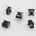 50pcs/lot 6x6x4.3MM 4PIN G89 Tactile Tact Push Button Micro Switch Direct Plug-in Self-reset DIP Top Copper Free Shipping