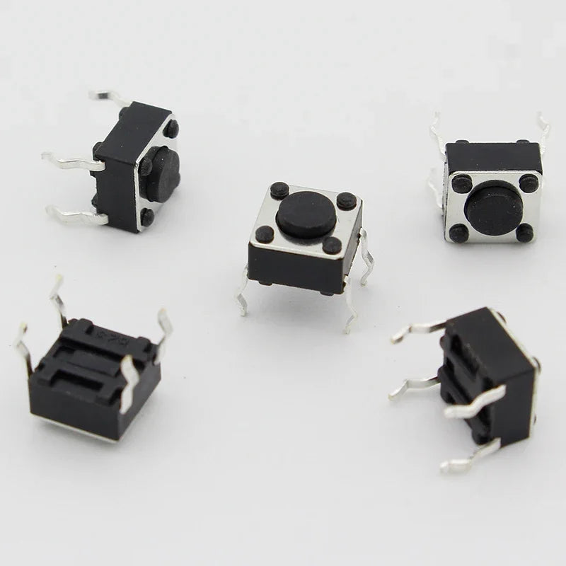 50pcs/lot 6x6x4.3MM 4PIN G89 Tactile Tact Push Button Micro Switch Direct Plug-in Self-reset DIP Top Copper Free Shipping