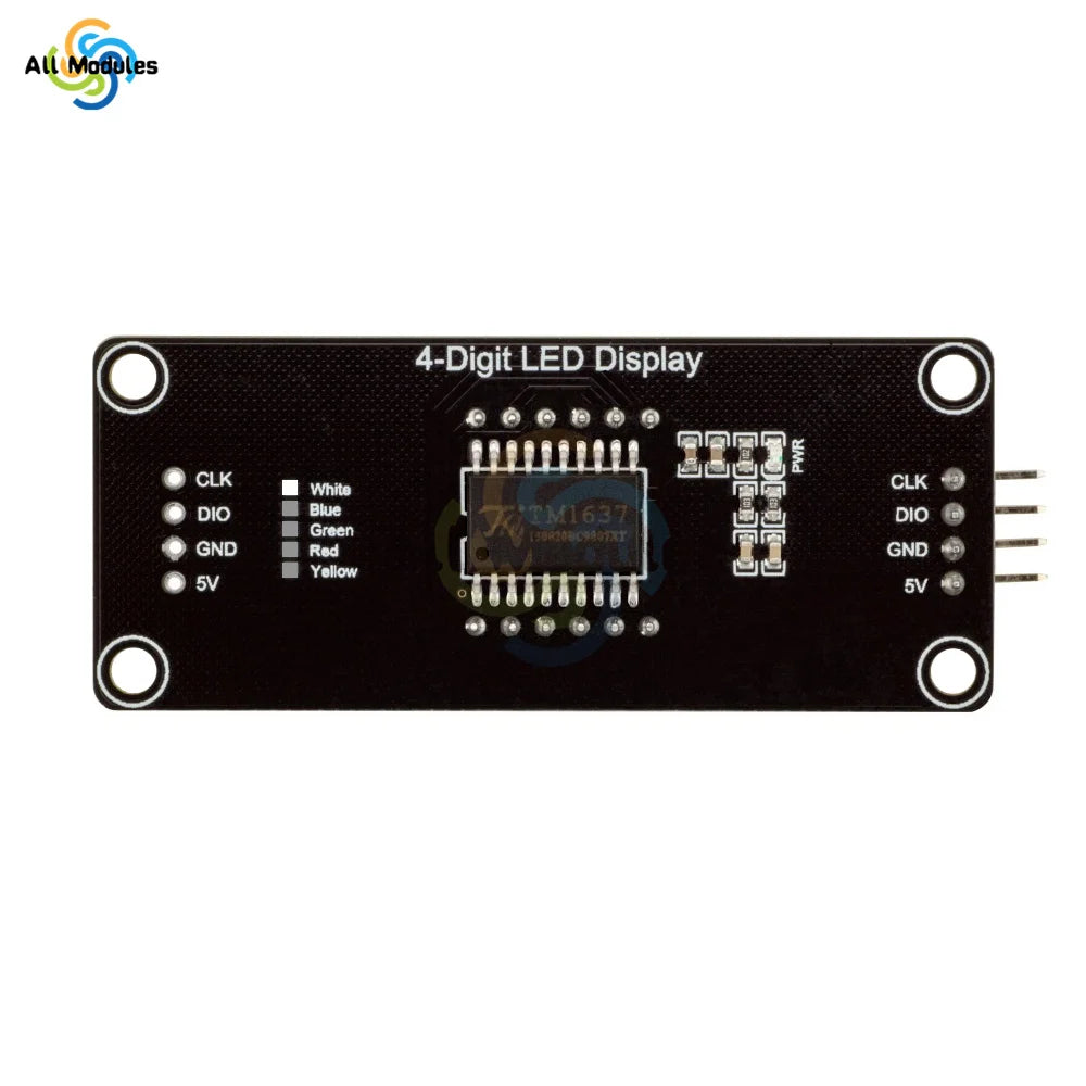 TM1637 LED Display Module for Arduino 4 Digit 7 Segment 0.56 inch Time Clock Indicator Tube Module Red Blue Green Yellow White
