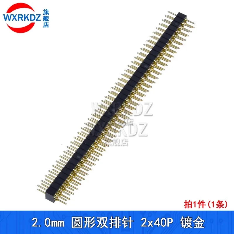 1x40P 1.27mm 2.0mm 2.54mm Round Hole Male Tin Gold Female Pin Header Single Row 0.1" Breakable PCB IC Crystal Transistor Socket