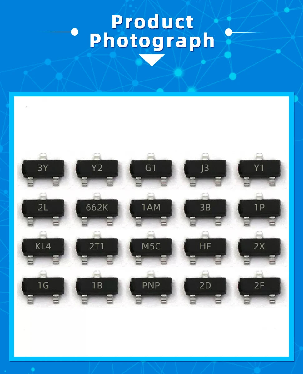 50PCS S8050 SS8550 2N4401 Printed J3Y NPN Power Transistor SMD Triode Package SOT23