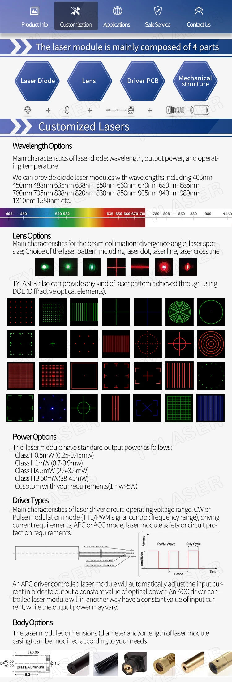 660nm Red Laser Module D18×65mm Square 10×10 Grid Focusable DOE 10mW-150mW for Wood Stone Positioning