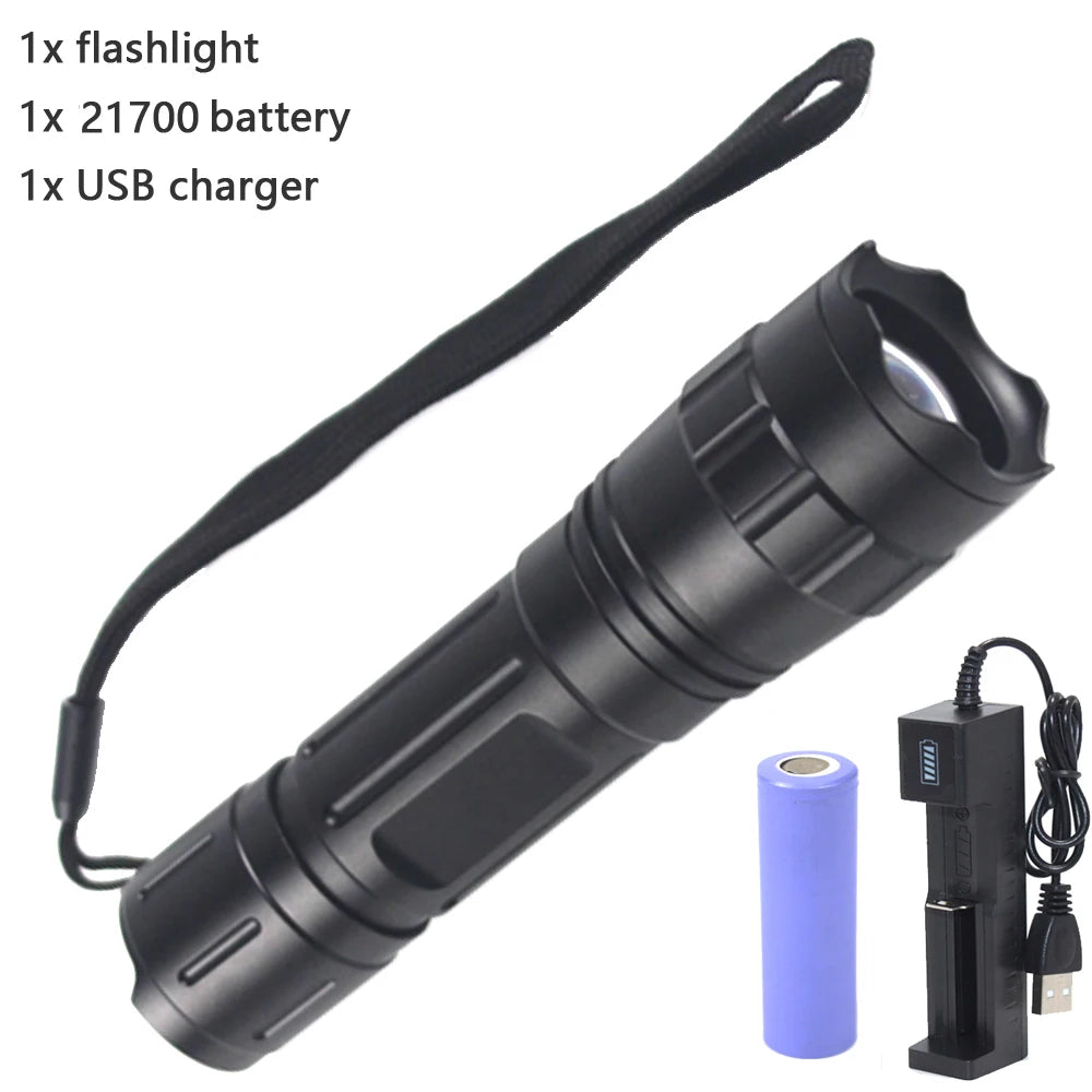 10Watt 850nm-940nm IR Flashlight 200 yard Zoomable Focus LED Infrared Radiation Lamp Night Vision Torch 21700 Hunting Lantern