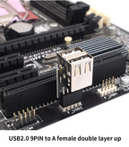 TISHRIC 9Pin To 2 Ports USB 2.0 Expansion Card USB 2.0 Motherboard Header 9pin to 2 Ports USB 2.0 Dual USB A 9 Pin Female Adapt