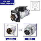 PLS20 Aviation Connector WS20 TP20 Opening Diameter 20mm 2/3/4/5/6/7/8/9/10/12 Pin Male Female Aviation Plug Aviation Socket
