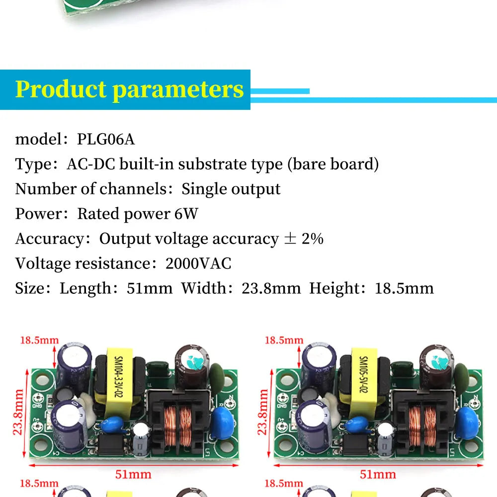 AC-DC Isolated Switch Power Supply Module Buck Converter Step Down Module AC 220V to DC 3.3V 4W 5V 9V 12V 15V 24V