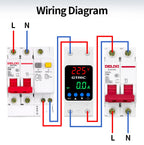 GTRIC Voltage Protection Relay Din Rail Over Under Voltage Protector 230VAC 40A 63A Adjustable Voltage Current Protection Device