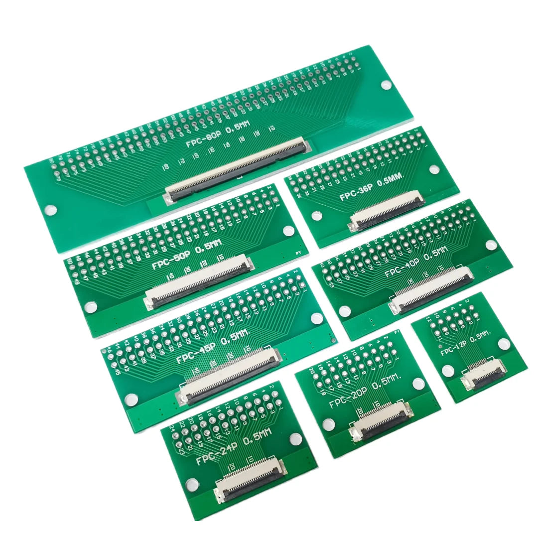 FFC/FPC 0.5MM Adapter Board 4P/6P/8P/10P/12P/14P/15P/16P/18P/20P/22P/24P/26P/30P/32P/34P/36P/40P/42P/45P/50P/60P/64P/68P/80P/96P