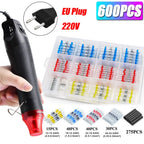 50-1200Pcs Solder Seal Wire Connectors Kit with 300W Heat Gun Waterproof Heat Shrink Butt Terminals Electrical Splice Set
