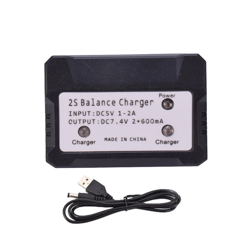 2IN1 7.4V 2S 600 mA Lipo Battery Balance Charger For Syma X8C MJX X600 X101 RC Toys Battery Plug Input DC 5V 1-2A
